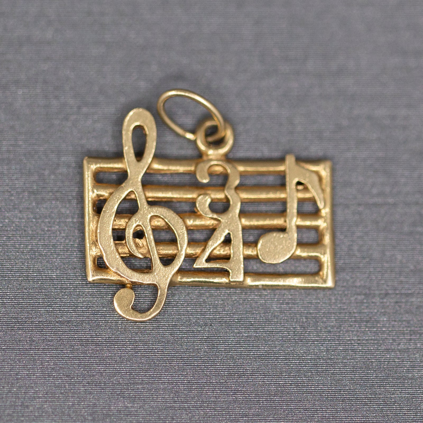 Musical Score Waltz Charm Pendant in 14k Yellow Gold