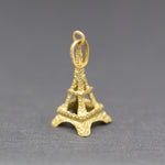Large Eiffel Tower Paris France Charm Pendant in 18k Yellow Gold