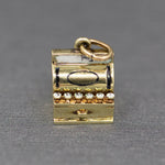 Vintage Sloan and Co Old Fashioned Enameled Cash Register Charm in 14k Yellow Gold