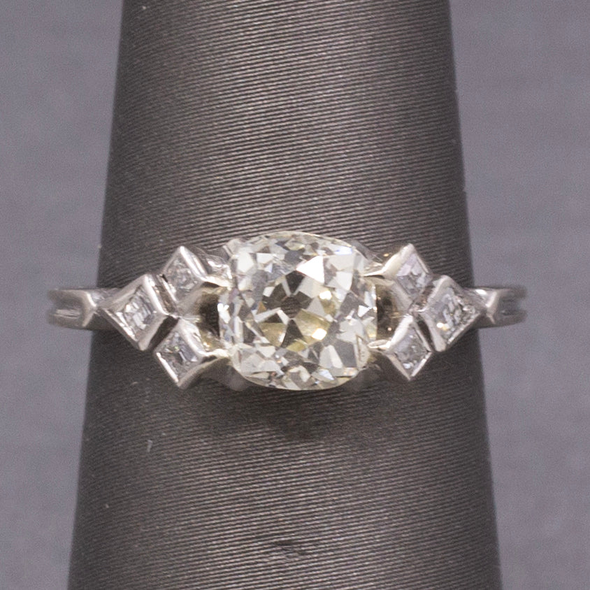 Antique GIA Certified Old Mine Cut Diamond Engagement Ring in Platinum
