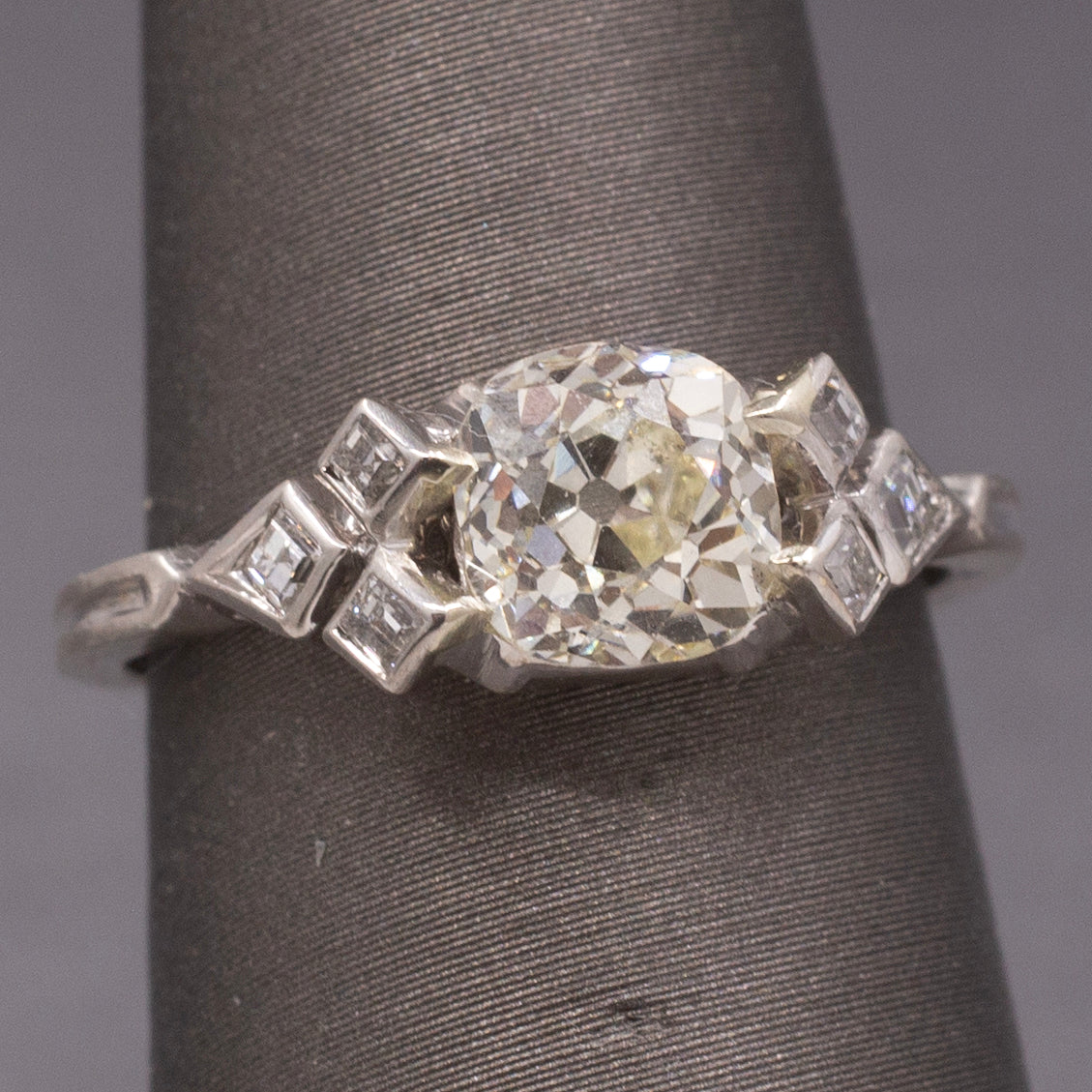 Antique GIA Certified Old Mine Cut Diamond Engagement Ring in Platinum