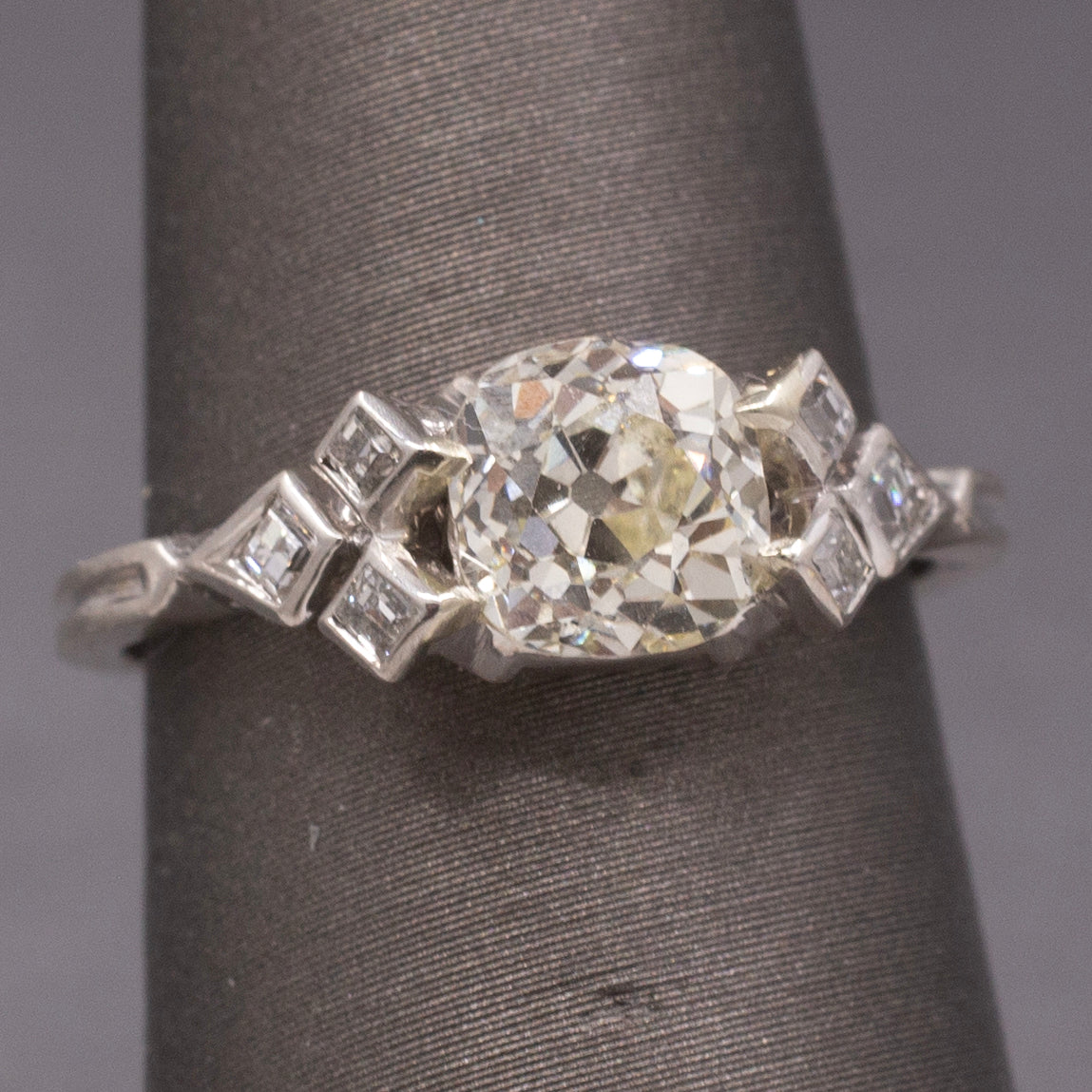 Antique GIA Certified Old Mine Cut Diamond Engagement Ring in Platinum
