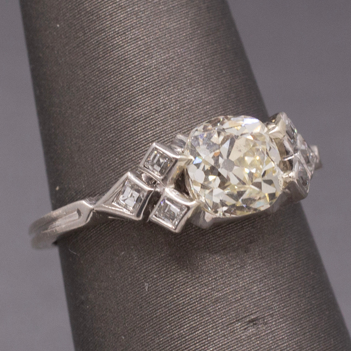 Antique GIA Certified Old Mine Cut Diamond Engagement Ring in Platinum