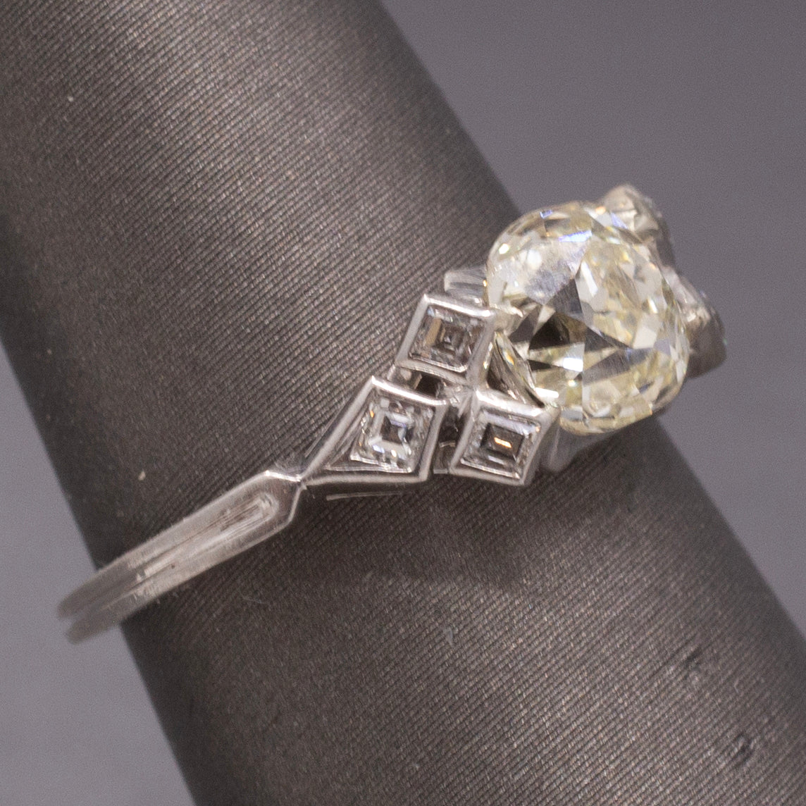Antique GIA Certified Old Mine Cut Diamond Engagement Ring in Platinum