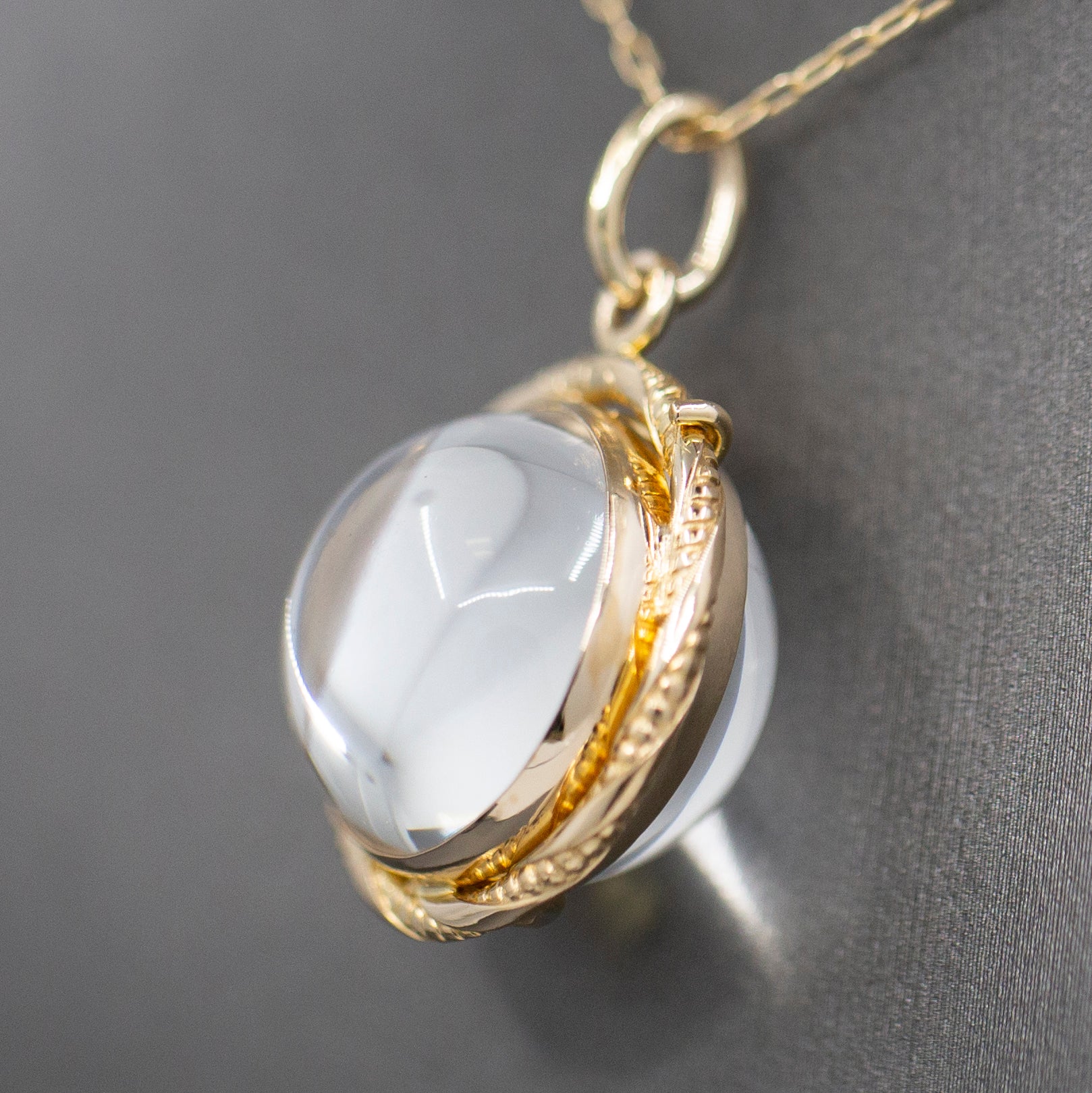 Antique Victorian Pools of Light Double Sided Rock Crystal Quartz Locket in 14k Yellow Gold