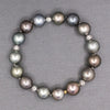 Exquisite Multi Color Tahitian Pearl Bracelet in 18k White and Yellow Gold