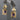 Retro Ribbon Purple Synthetic Sapphire Dangle Earrings in 14k Yellow Gold