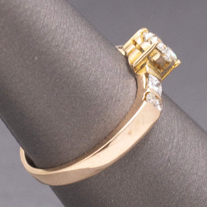 Darling Double Heart Diamond "Toi et Moi" Band Ring in 14k Yellow Gold