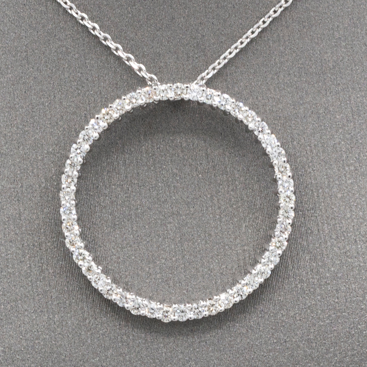 Sparkling Diamond Infinity Circle Pendant Necklace in 14k White Gold