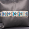 Bold Vintage M. Benally Men's Opal Inlay Bracelet in Sterling Silver 8" | Southwestern Geometric Link