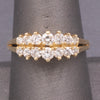 Vintage Double Row Diamond Pyramid Band Ring in 14k Yellow Gold