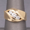 Sleek Modern Diamond Three Stone Bypass Band Ring in 14k Yellow Gold