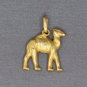 Standing 3D Camel Pendant Charm in 22k Yellow Gold