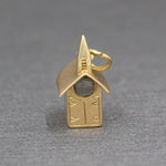 Vintage Miniature Church with Steeple Charm Pendant in 14k Yellow Gold
