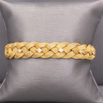 Victorian Braided Mesh Bracelet with Old Mine Cut Diamonds in 14k Yellow Gold