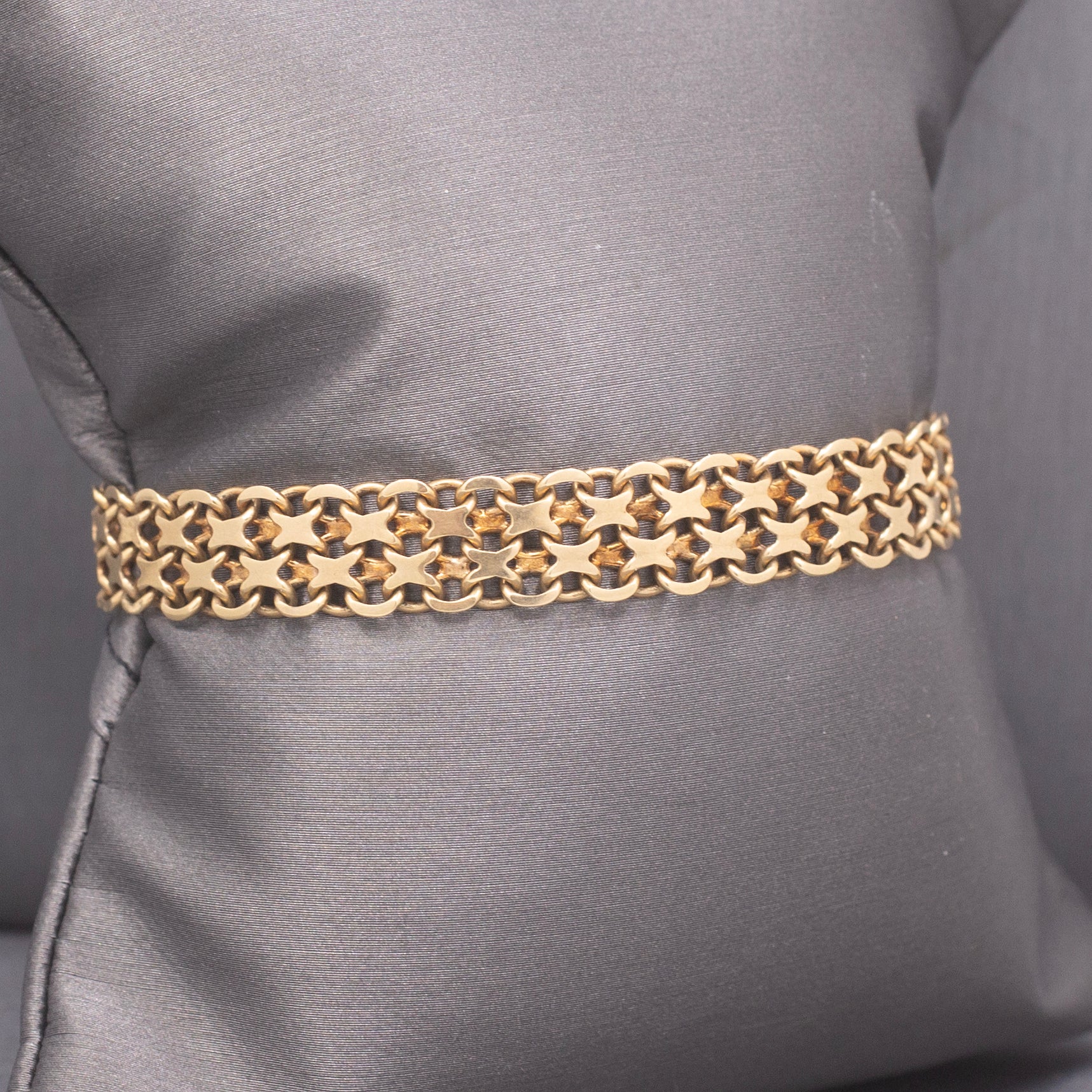 Vintage Swedish 14k Yellow Gold X-Link Bracelet