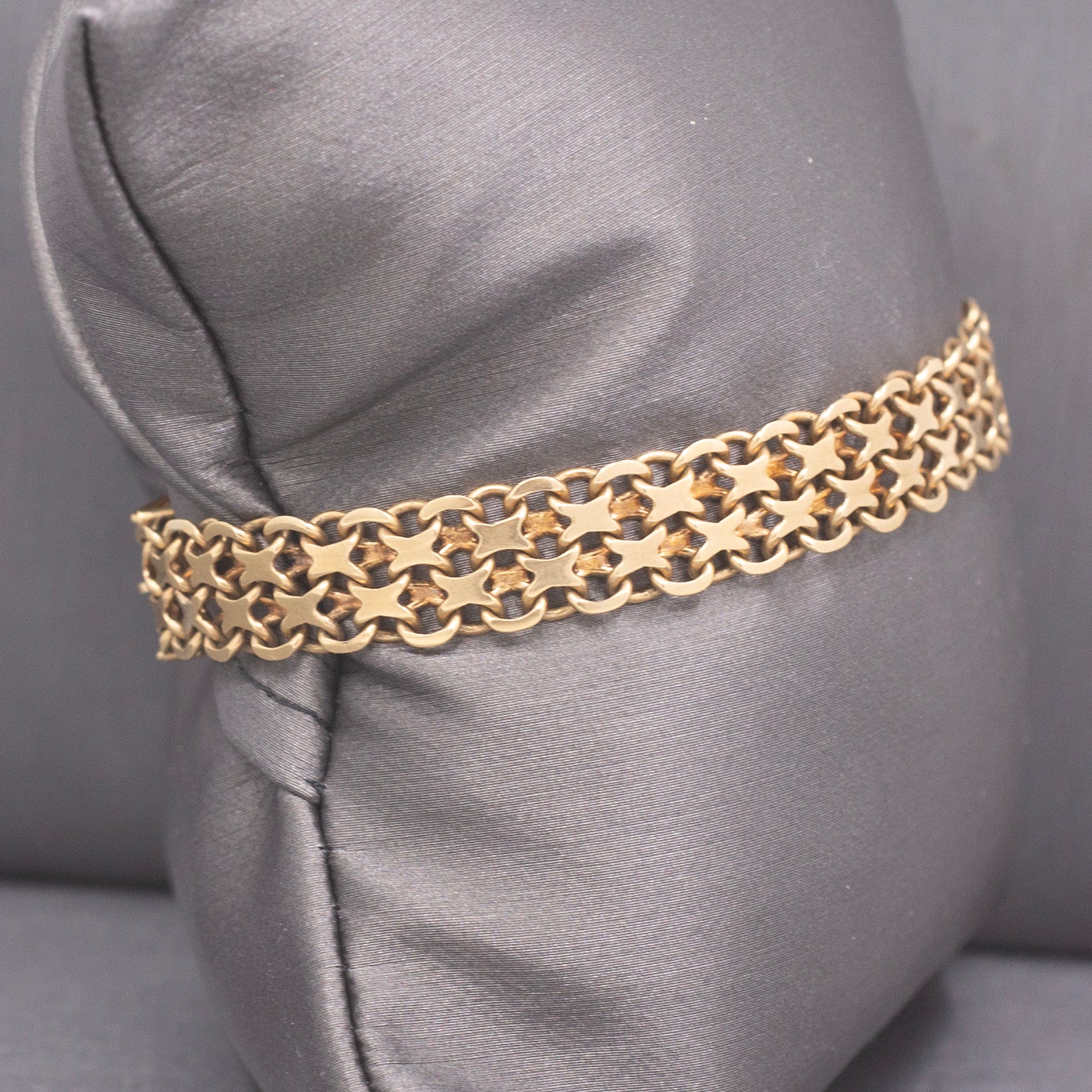 Vintage Swedish 14k Yellow Gold X-Link Bracelet