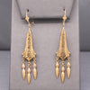 Antique Victorian 14k Gold Enamel Floral Tassel Earrings