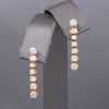 Sparkling Diamond Stud Earrings with Linear Jackets in 14k Yellow Gold