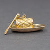 Vintage Sampan Malaysian Boat Charm in 14k Yellow Gold