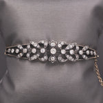 Exquisite Victorian Old Mine Cut Diamond Bangle Bracelet in 10k Rosy Gold