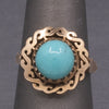 Vintage Turquoise Statement Ring in 14k Rose Gold