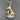 Mid-Century Blue Art Glass Sailing Ship Charm Pendant in 18k Yellow Gold