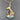 Mid-Century Blue Art Glass Sailing Ship Charm Pendant in 18k Yellow Gold