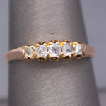 Antique Victorian Rose Cut Diamond Five Stone Band Ring in 9k Rose Gold