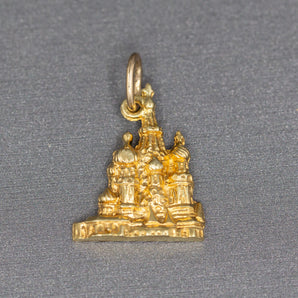 Moscow St. Basil's Cathedral Pendant Charm in 14k Yellow Gold