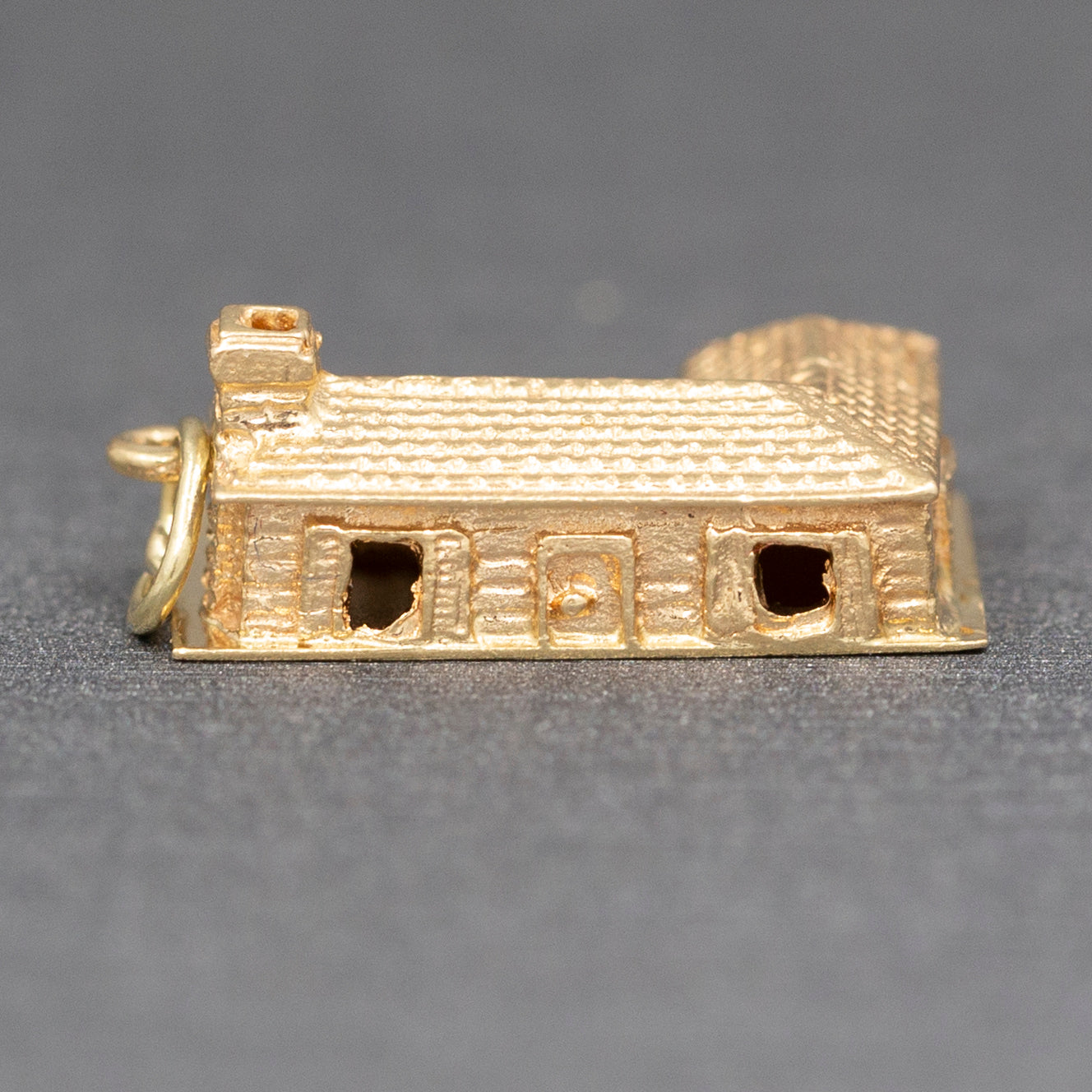 Darling Single Story Ranch House Home Charm in 14k Yellow Gold