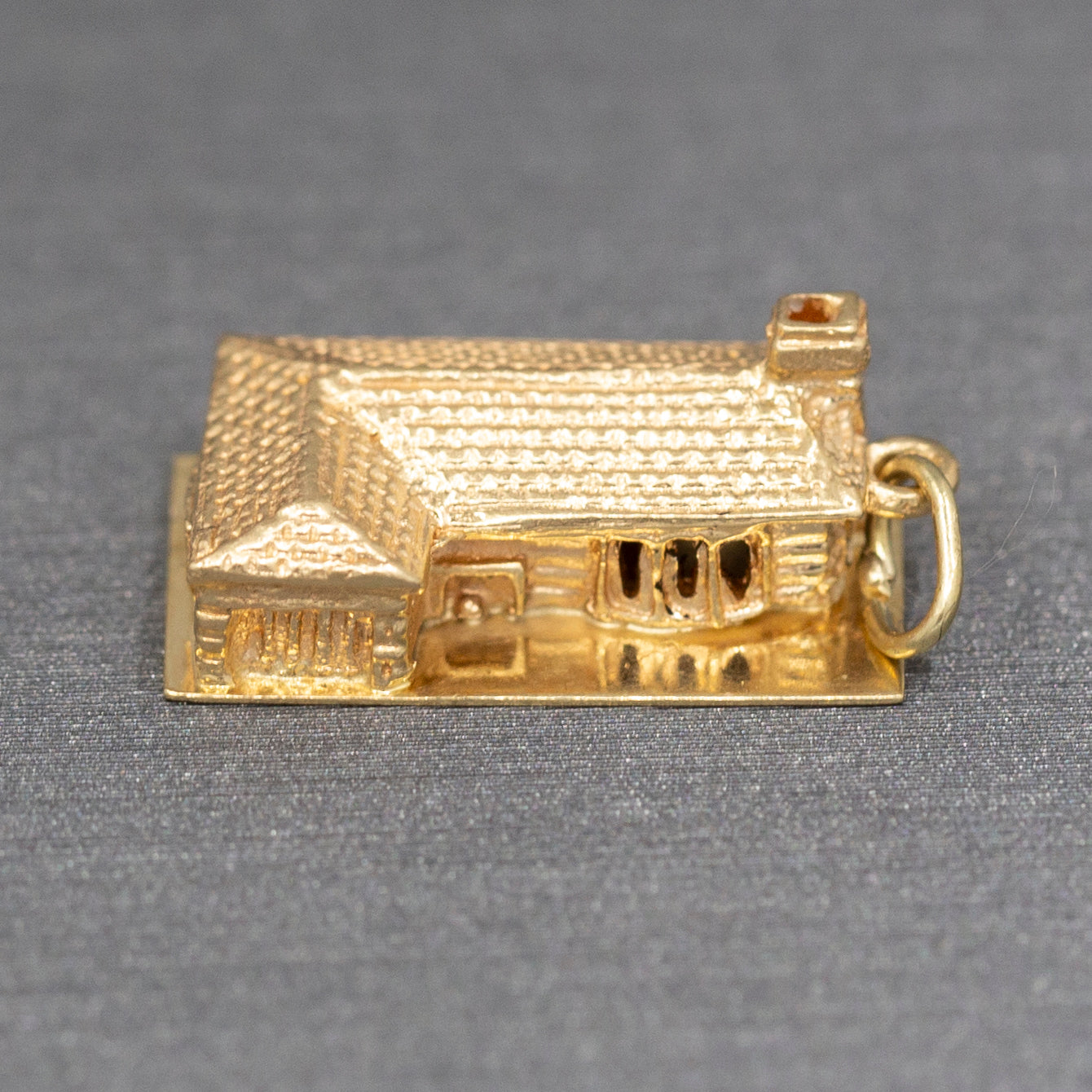 Darling Single Story Ranch House Home Charm in 14k Yellow Gold