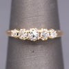 Victorian Old European Cut Diamond Five Stone Wedding Band Ring in 14k Yellow Gold