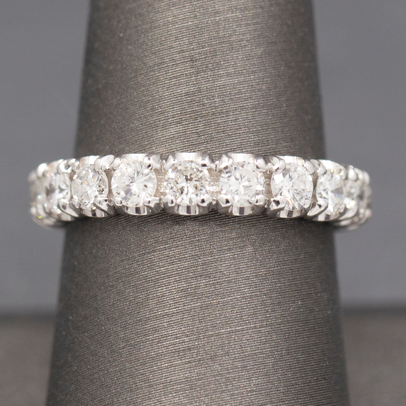 Sparkling 1.90cttw Diamond Eternity Band Ring in 14k White Gold Size 8.5