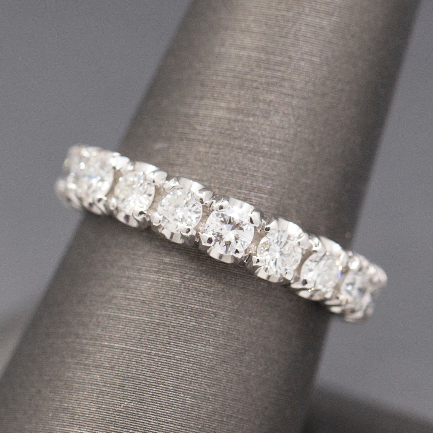 Sparkling 1.90cttw Diamond Eternity Band Ring in 14k White Gold Size 8.5