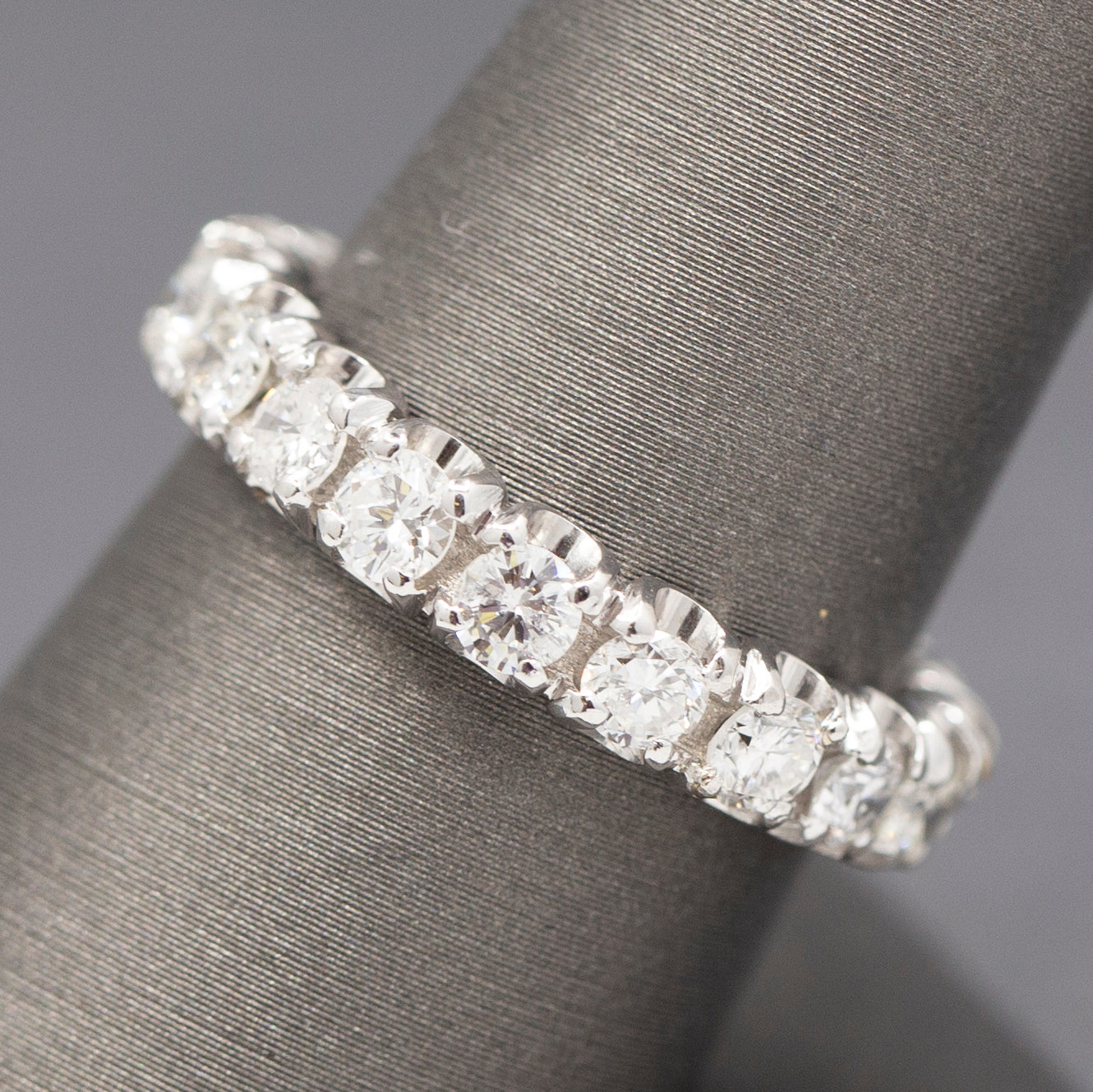 Sparkling 1.90cttw Diamond Eternity Band Ring in 14k White Gold Size 8.5