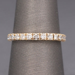 Beautiful Sparkling Diamond Eternity Band in 14k Yellow Gold Size 6.75