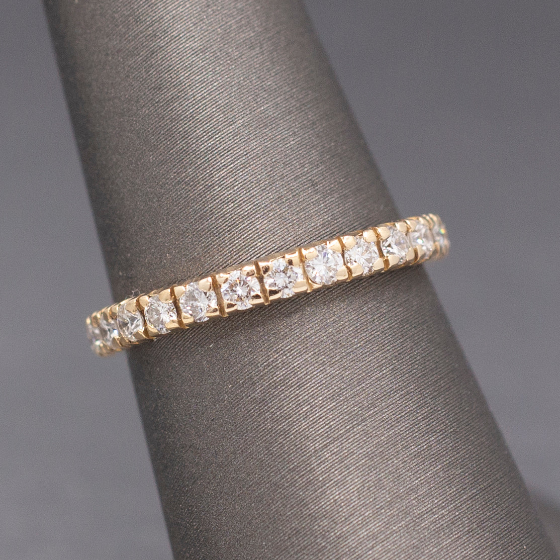 Beautiful Sparkling Diamond Eternity Band in 14k Yellow Gold Size 6.75