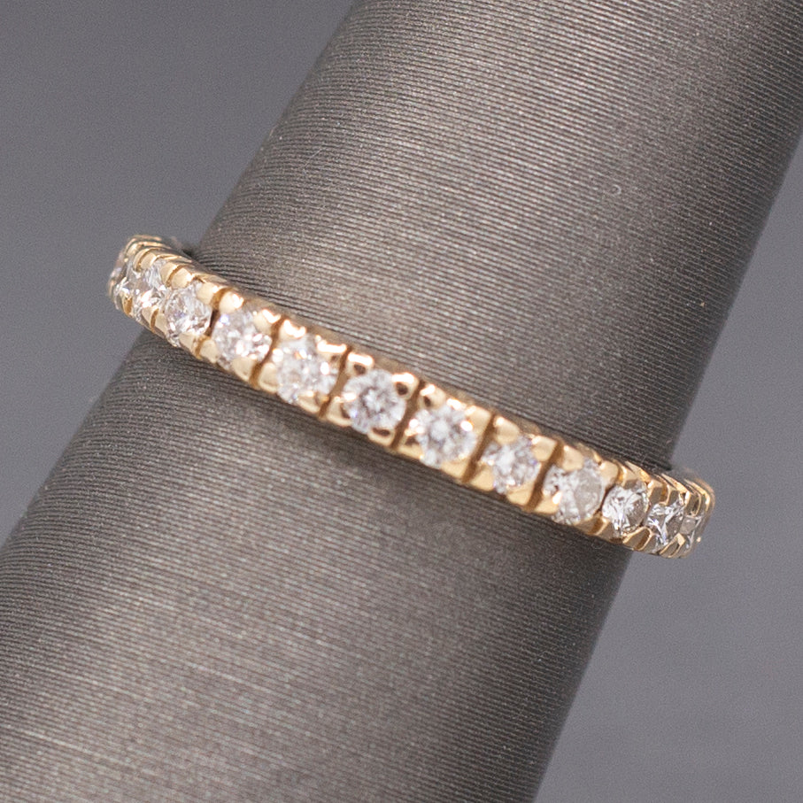 Beautiful Sparkling Diamond Eternity Band in 14k Yellow Gold Size 6.75