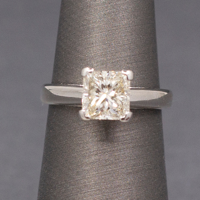 Princess Cut Natural Diamond Solitaire Engagement Ring in Platinum 1.53ct G VVS2 EGL