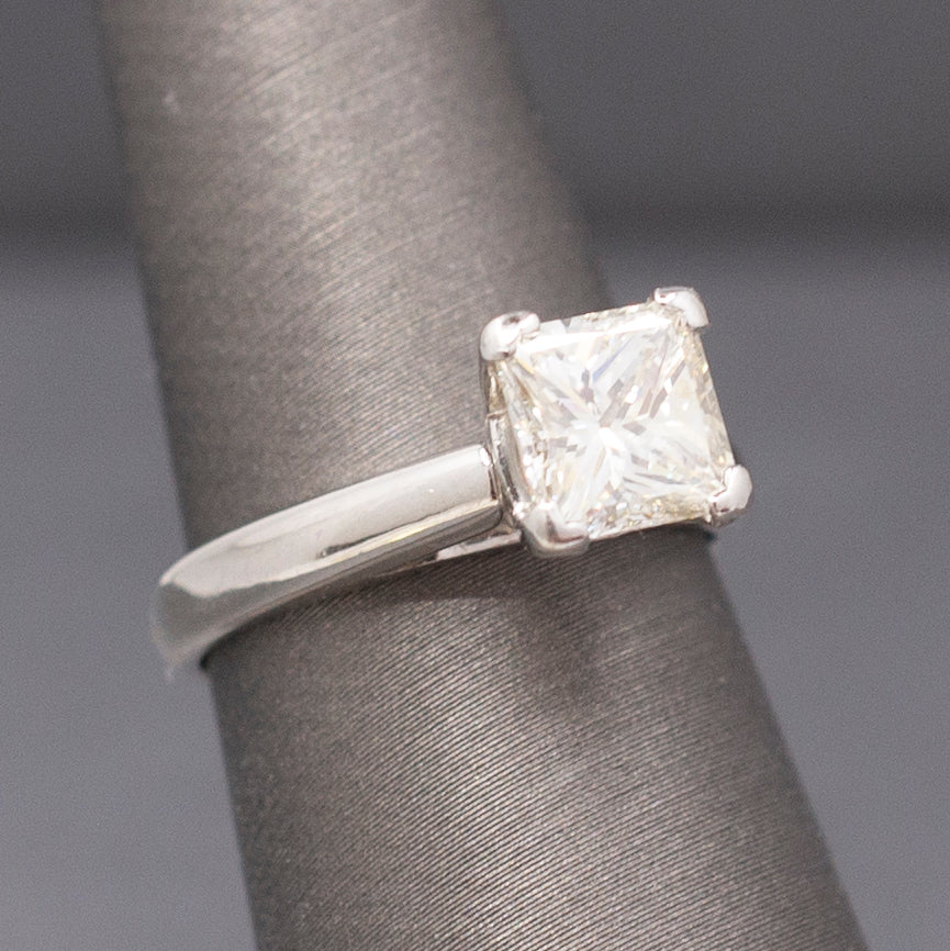 Princess Cut Natural Diamond Solitaire Engagement Ring in Platinum 1.53ct G VVS2 EGL