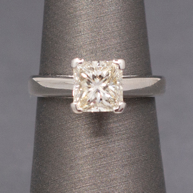 Princess Cut Natural Diamond Solitaire Engagement Ring in Platinum 1.53ct G VVS2 EGL
