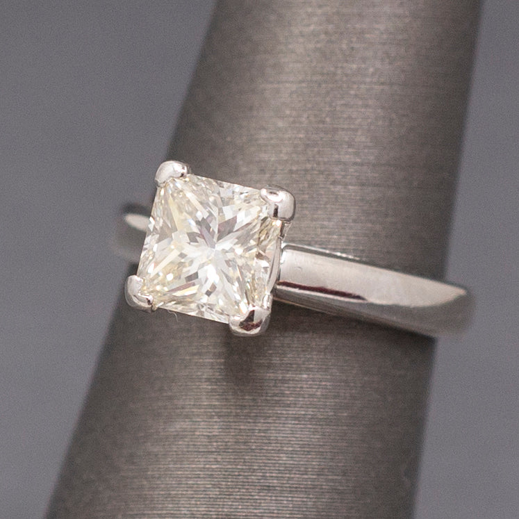 Princess Cut Natural Diamond Solitaire Engagement Ring in Platinum 1.53ct G VVS2 EGL