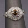 Exquisite Fancy Brown Diamond Art Deco Engagement Ring in Platinum