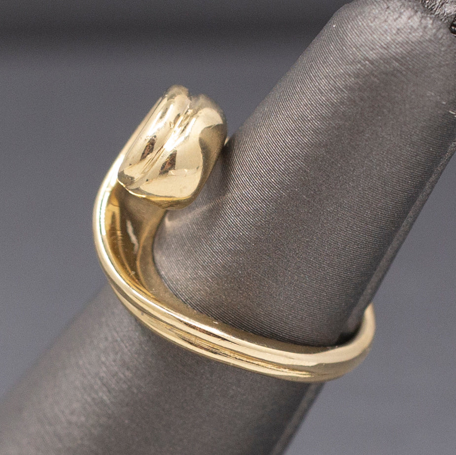 Unique Bezel Set Diamond Swirl Statement Ring in 14k Yellow Gold