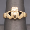 Vintage Claddagh Engagement Wedding Ring in 14k Yellow Gold