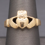 Vintage Claddagh Engagement Wedding Ring in 14k Yellow Gold