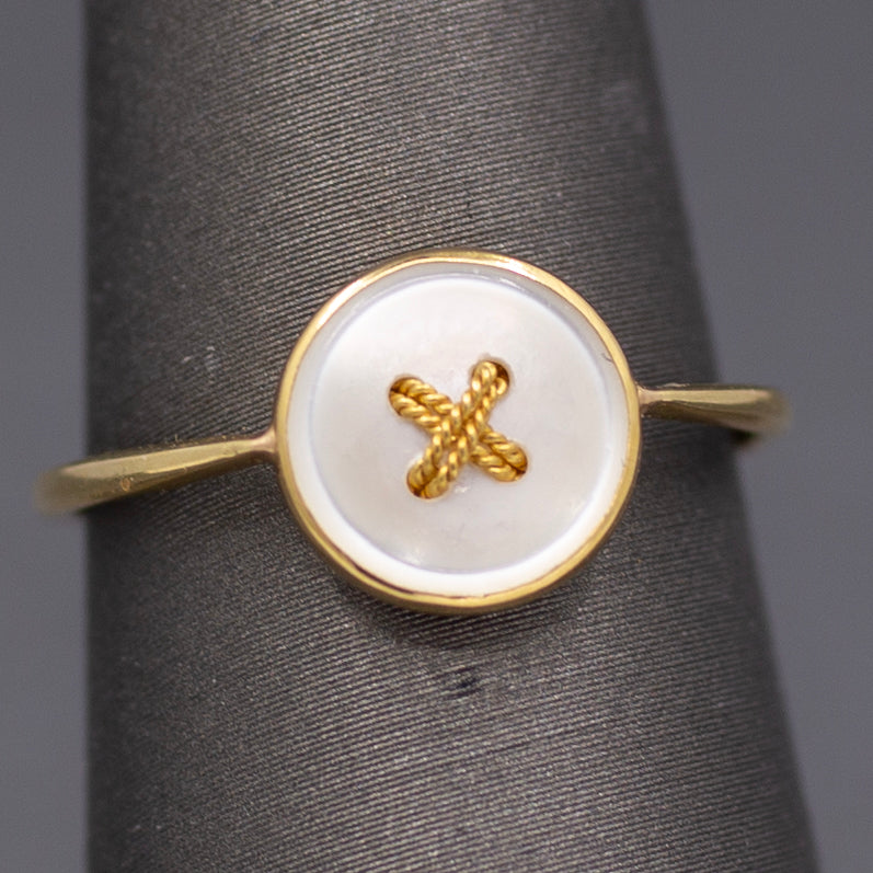 Delightful Victorian Button Ring in 14k and 18k Gold