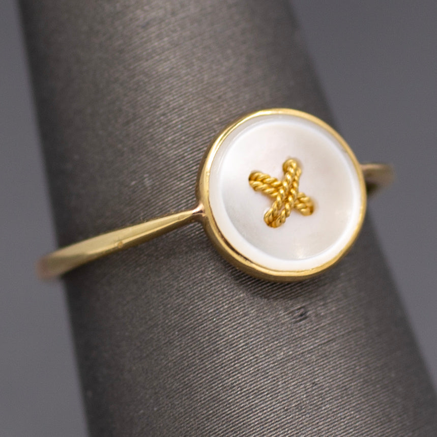 Delightful Victorian Button Ring in 14k and 18k Gold