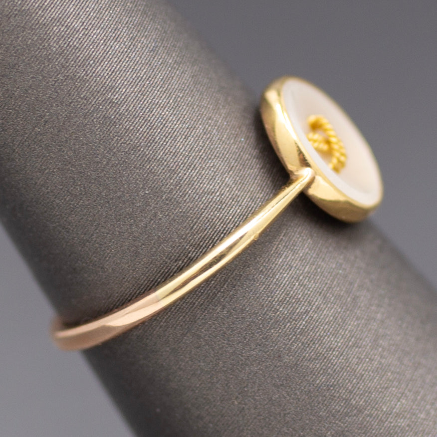 Delightful Victorian Button Ring in 14k and 18k Gold